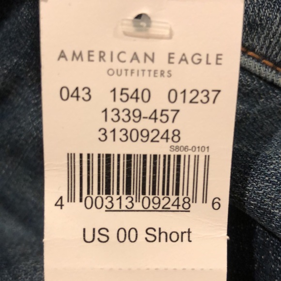 Denim Straight Leg American Eagle Jeans size 00 Short - Picture 2 of 2
